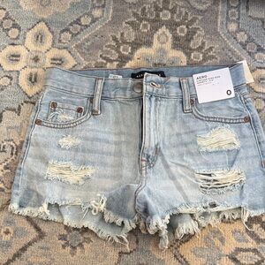 Aeropostale Light Wash Distressed Denim Shorts